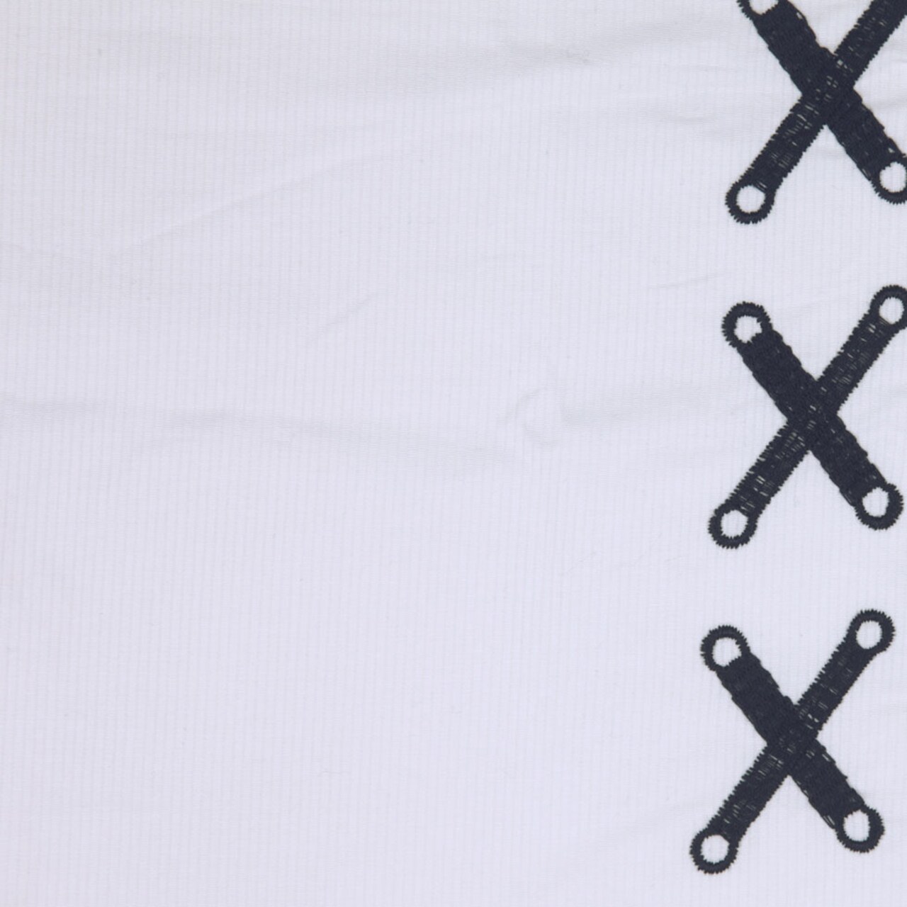 1 Yard Cotton Faille White and Navy Miscellaneous Embroidery and Eyelet Fabric 59 inch Width